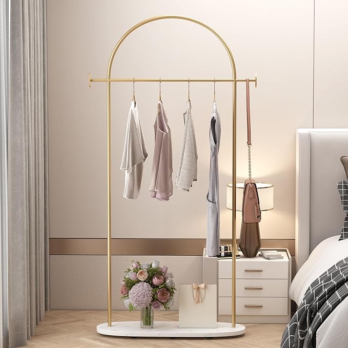 Gold Clothing Rack, Modern Clothes Rack - Image 4
