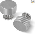 6 Pack Satin Nickel Cabinet Knobs, Solid Brass Drawer Pulls, Modern Kitchen by SALISENG