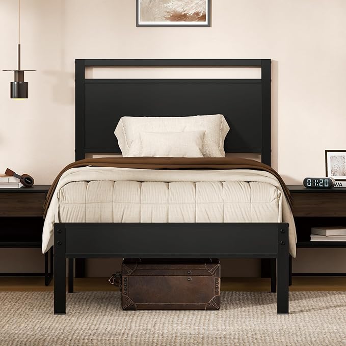 Z-hom Upgraded Twin Bed Frames, Heavy Duty Metal Sturdy Bed Frame Twin Size by Z-HOM