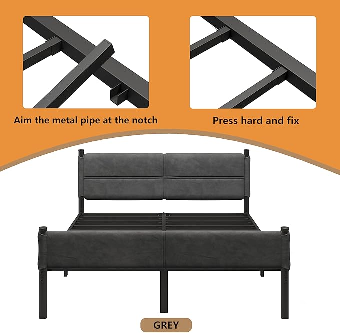 Metal Bed Frame, 14Inch Queen Size Bed Frame - Image 5