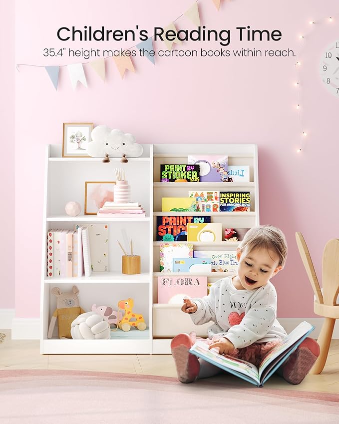 35.4" Kids Bookshelf and Toy Storage, 6 Layer Fabric Toddler Bookshelf - Image 4