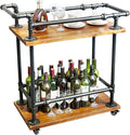 Industrial Pipe Bar Carts/Serving Carts/Kitchen Carts/Wine Rack Carts on Wheels by DOFURNILIM