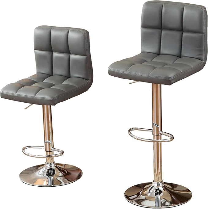 Roundhill Furniture Swivel Leather Adjustable Hydraulic Bar Stool - Image 6