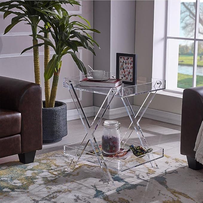 LIKENOW Furniture Acrylic Rectangular Tray Table - Image 2