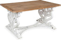 Kate and Laurel Wyldwood Rustic Carved Coffee Table, Distressed Brown and White by KateandLaurel