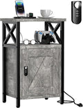 Wooden Nightstand with Lock, Bed Side Table with Drawers, Bedside Table with by Home