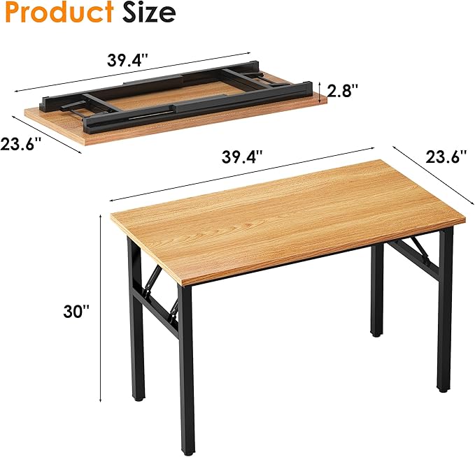 SDHYL 39 inchesNo Assembly Foldable Computer Desk - Image 3