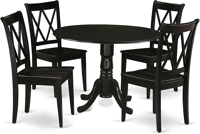 East West Furniture DLCL5-BLK-W 5 Piece Dining Table Set by EastWestFurniture