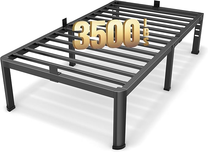 16 Inch Twin Size Metal Platform Bed Frame by Superay