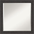 Amanti Art Brown Wall Mirror 24x24 Rustic Plank Espresso Narrow Square Bathroom by AmantiArt