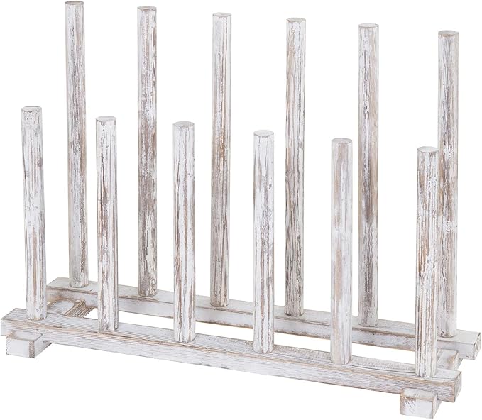 MyGift Shabby Whitewashed Wood Boot Rack Organizer Tall Boots Inverter Holder - Image 6