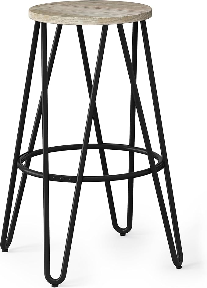 SIMPLIHOME Simeon Industrial Metal 30 inch Metal Bar Stool by SimpliHome