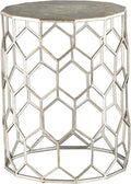 SEI Furniture Clarissa Metal Honeycomb Accent Table, Geometric Style Round by SEIFurniture