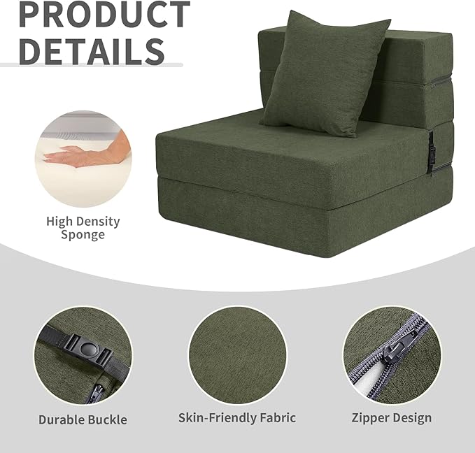 High-Density Memory Foam Folding Sofa Bed - Image 5