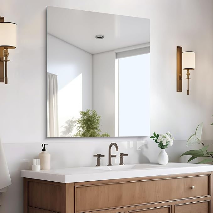Frameless Mirror, 30x36 inch Rectangle Bathroom Mirror by CILIBER
