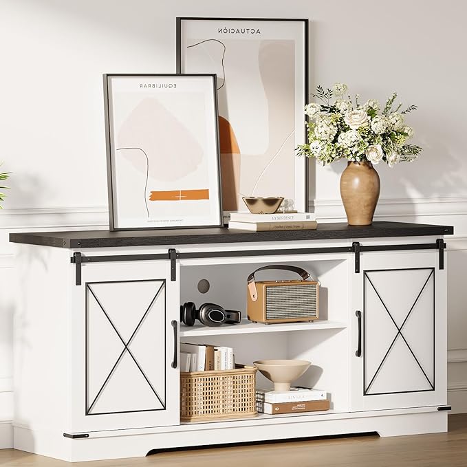 IDEALHOUSE Farmhouse TV Stand and Entertainment Center by IDEALHOUSE