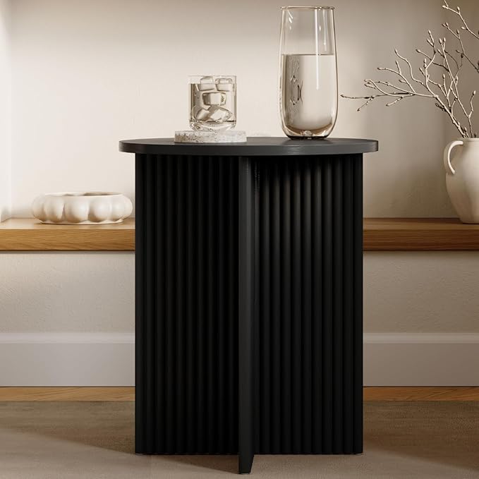 Fluted Round Side Table by Stead