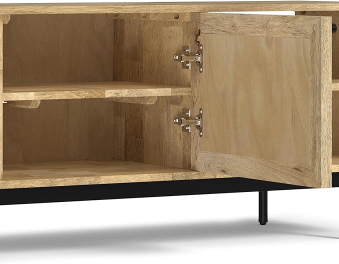 SIMPLIHOME Reeves SOLID MANGO WOOD 60 inch Wide TV Media Stand in Natural - Image 9