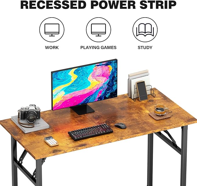 DlandHome Computer Desk Folding Table 39.4 inches Writing Desk - Image 4