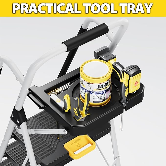 KINGRACK Folding 5-Step Ladder, 800 lbs Capacity Step Stool - Image 3