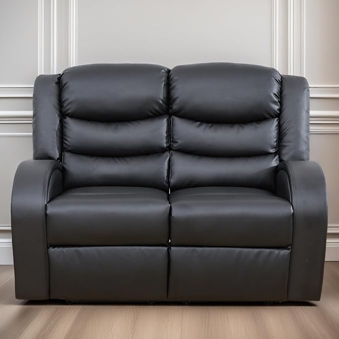 Loveseat Recliner Sofa, Reclining Loveseat Leather Couch Upholstered, Modern by FONTOI