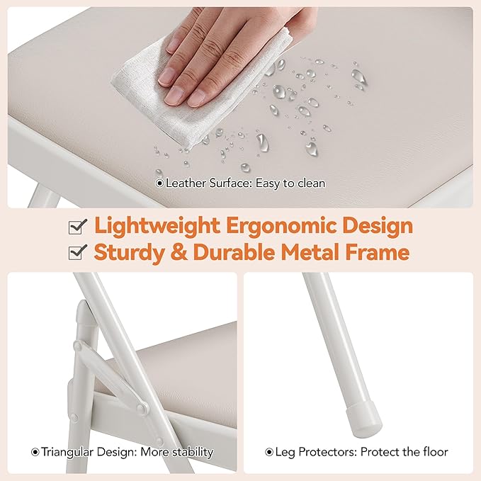 GarveeHome 4 Pack Folding Chairs - Image 4
