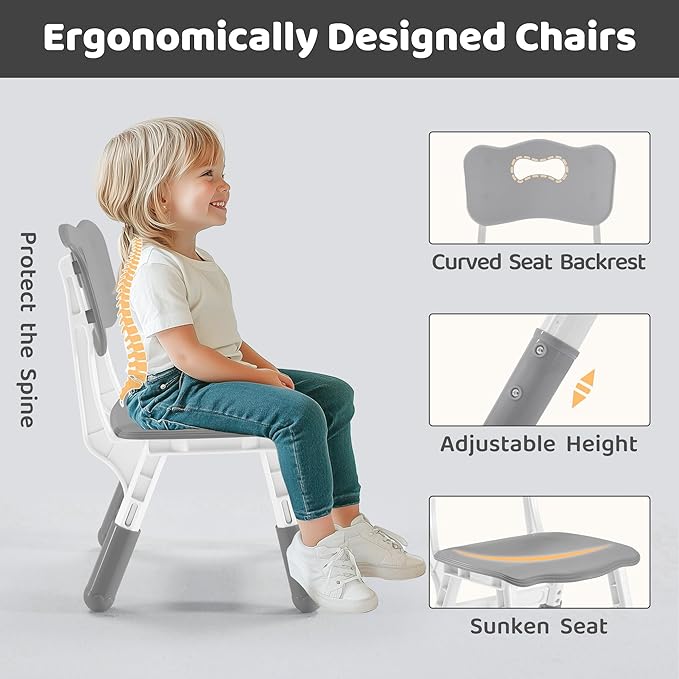 Kids Table & Chairs Set Height Adjustable - Image 3