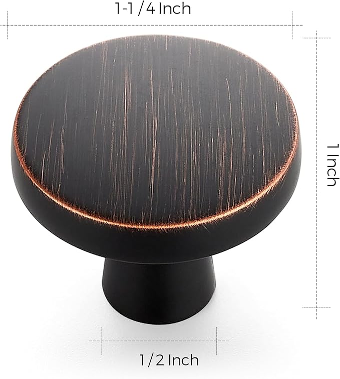 Ravinte 25 Pack Drawer Pulls 1-1/4 Inch Kitchen Cabinet Knobs Solid Round - Image 3