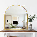 FICTOR Bathroom Vanity Mirror for Wall, 32”x30” Arched Metal Framed Bathroom by FICTOR