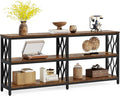 LITTLE TREE Console Table with Storage Shelves, 70.9" Industrial 3-Tier Sofa by LITTLETREE