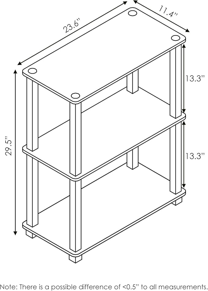 Furinno Turn-S-Tube 3-Tier Compact Multipurpose Shelf Display Rack - Image 3