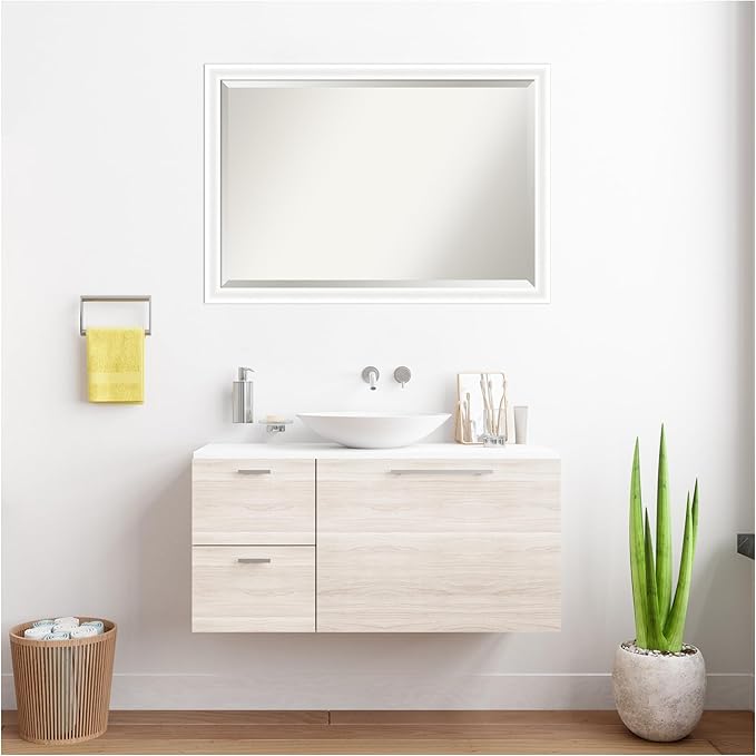 Amanti Art White Bathroom Mirror - Image 7