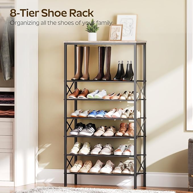 8 Tier Shoe Rack, Shoe Storage Organizer, Large Capacity Shoe Shelf Holds 32 - Image 5