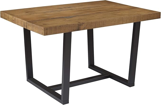 Walker Edison Durango Distressed Solid Wood Dining Table, 52 Inch, Rustic Oak - Image 6