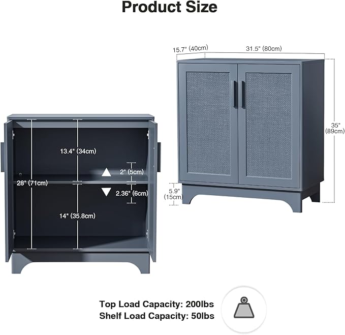 Rattan Cabinet, Sideboard Storage Cabinet - Image 3