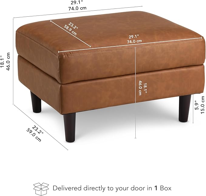 Bush Home Storage Ottoman with Tray, Living Room Furniture, Max Collection - Image 2