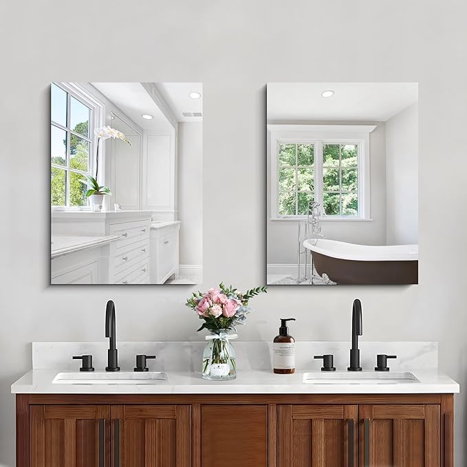 Frameless Mirror, 18x24 Inch Bathroom Mirrors - Image 3