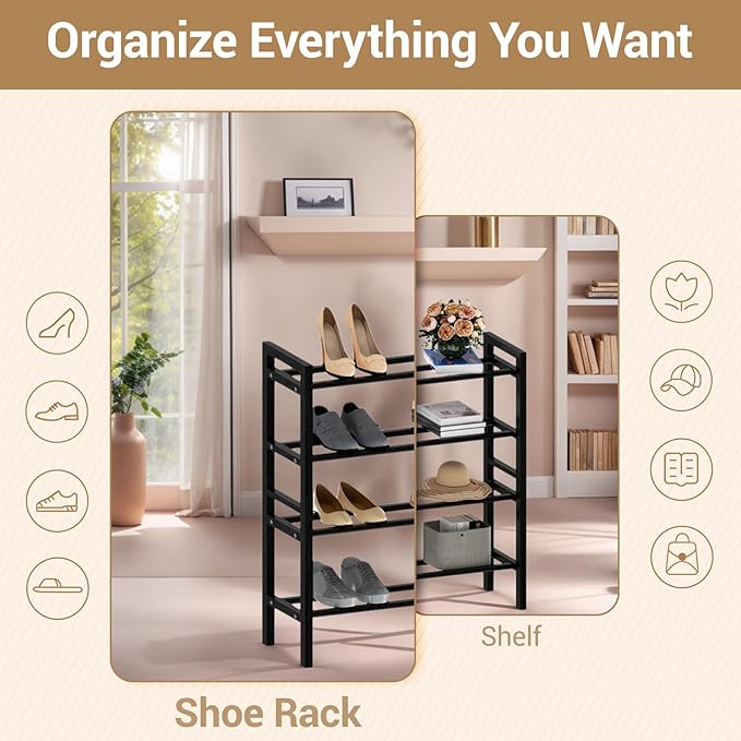 Haddockway Bamboo Shoe Rack for Closet, Free Standing Shoe Organizer - Image 5