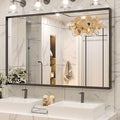 Keonjinn Black Framed Mirror for Bathroom 48 x 30 Inch Large Matte Black by Keonjinn