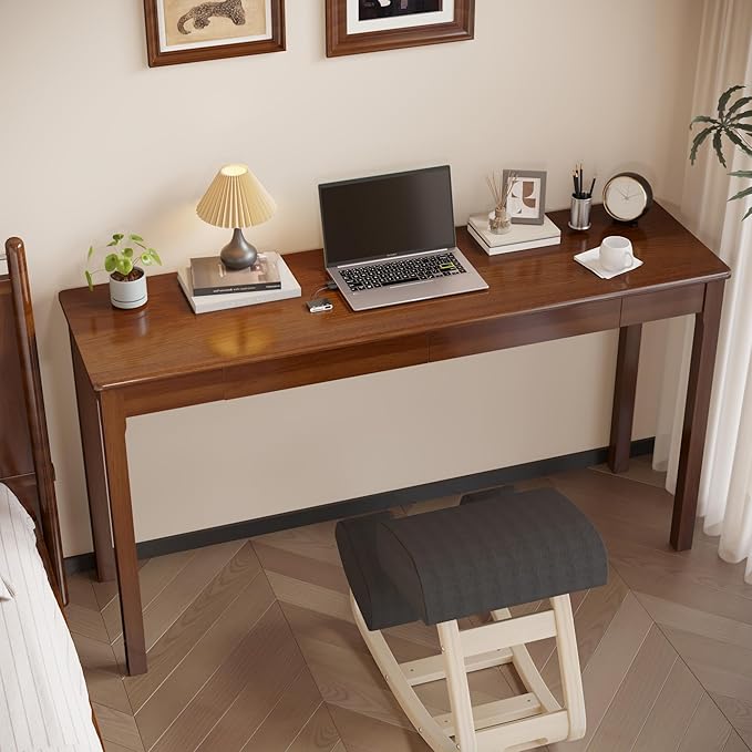 Solid Wood Desk with Drawers - Image 6