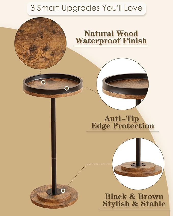 Masupu Drink Table, Round Side Table - Image 4