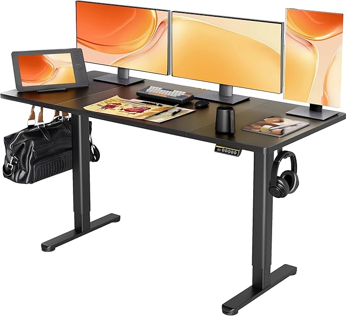 Claiks Electric Standing Desk, Adjustable Height Stand up Desk, 63x24 Inches by CLAIKS
