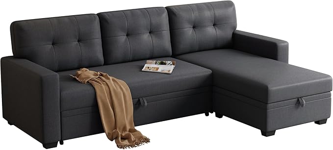 Ball & Cast Convertible Sectional Sleeper Sofa Bed L Shaped 4 in 1 Pull Out - Image 12