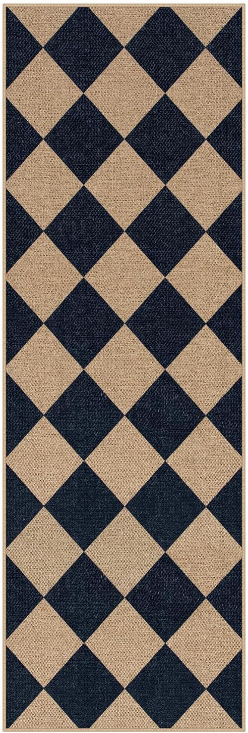 Lahome Checkered Easy Jute Runner, 2x6 Kitchen Runner Rug Non Slip Washable - Image 8