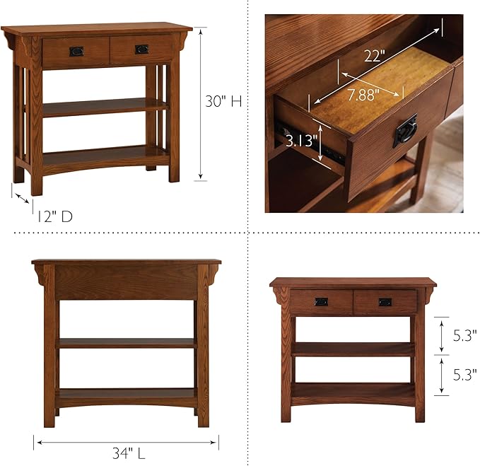 Leick Home 8261 Mission Bookcase Console Table - Image 3