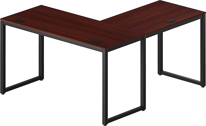 SHW 55 x 60 Inches Commercial-Grade L-Shape Corner Office Computer Desk - Image 6