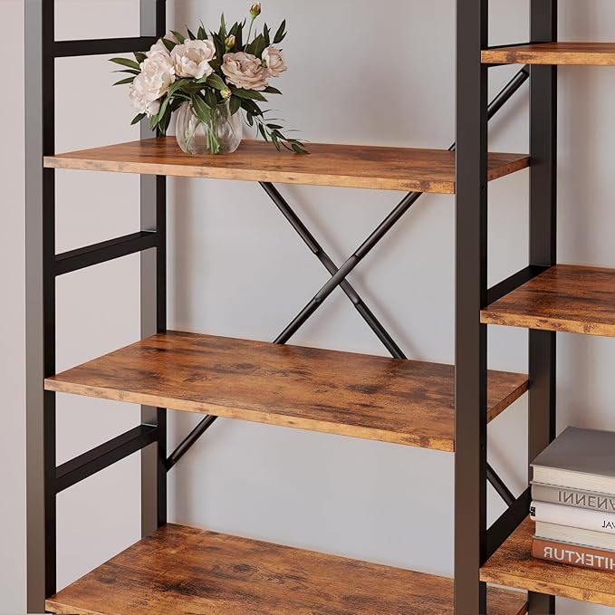 IRONCK Bookshelves 6 Tiers Triple Wide Industrial Bookshelf, Large Etagere - Image 5