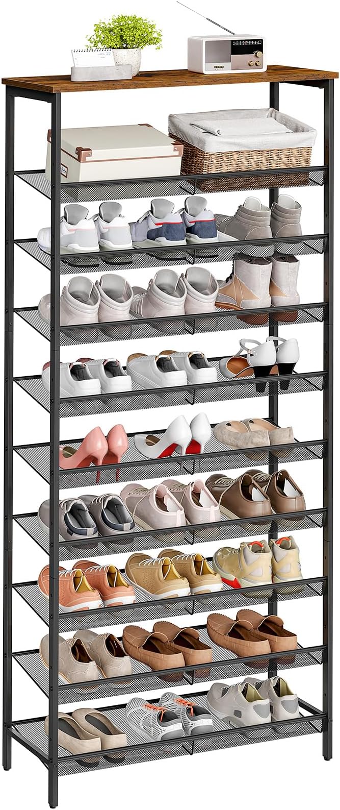 HOOBRO 10-Tier Shoe Rack, 29.5"L Shoe Shelf, Large Capacity Shoe Storage - Image 9