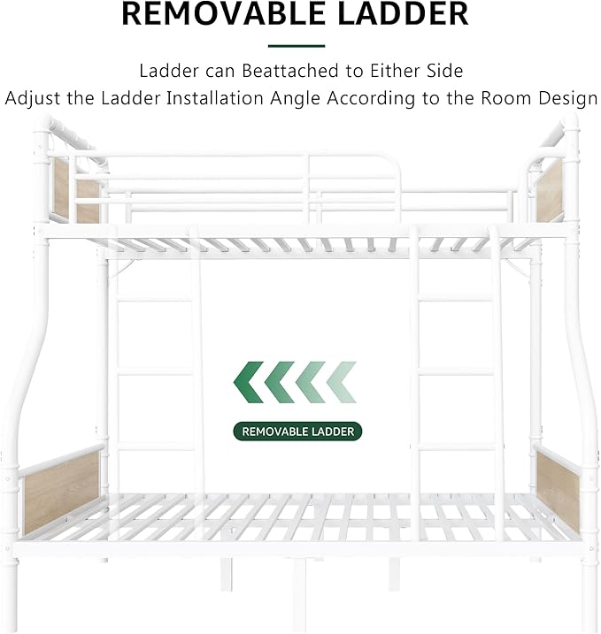 Metal Bunk Bed Twin Over Full, Industrial Bunkbeds Heavy Duty Bed - Image 4