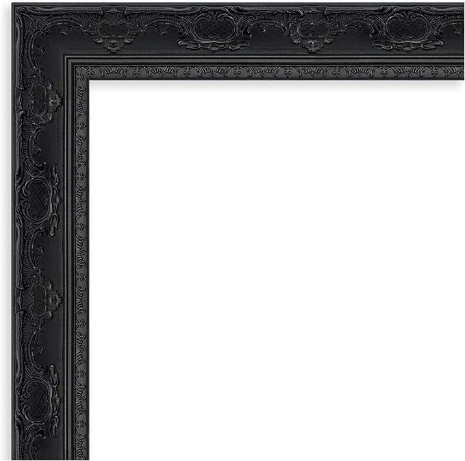 Amanti Art Bathroom Mirror for Over Sink, 25x21 Filigree Gloss Black Rectangle - Image 2